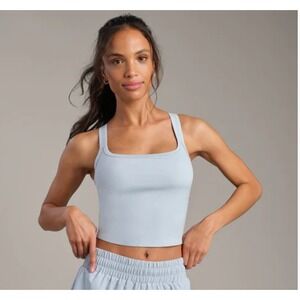Rhone Serene Shelf Bra Tank Top Blue Dawn Womens XS Cropped Racerback 200248